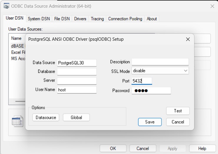 Setting Up ODBC Device Driver