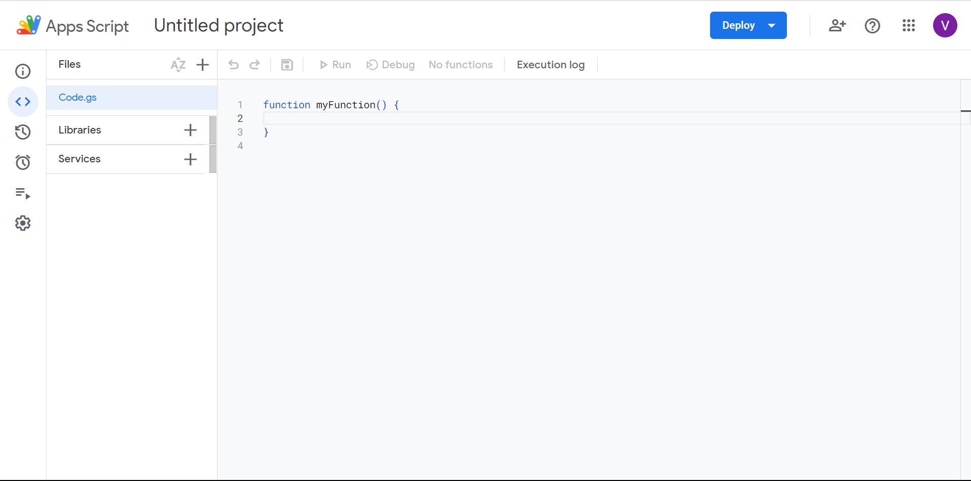 apps script bigquery: apps script code editor