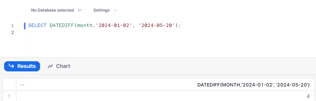 output of datediff