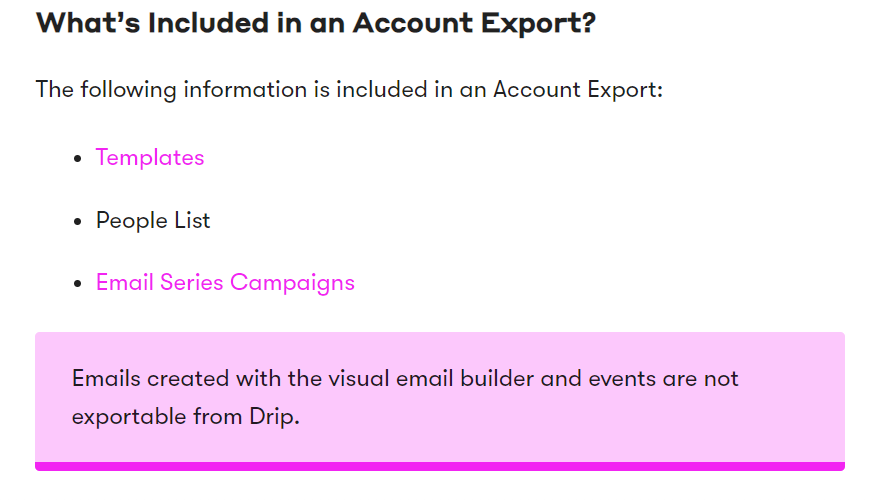 Drip - Account Export