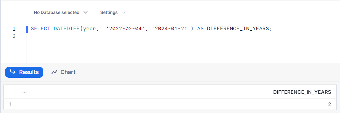 output of datediff