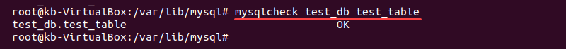 mysqlcheck to check errors