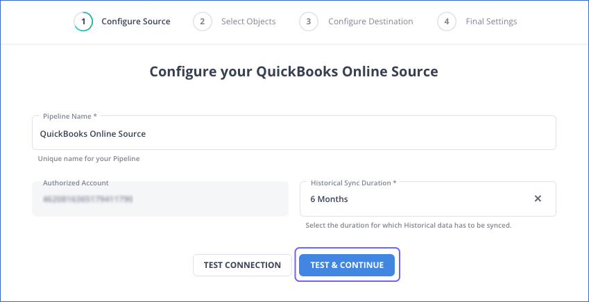  Hevo Quickbooks Configure