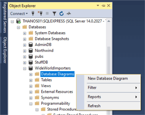 Data Modeling in SQL Server Management Studio - Creating Database Diagram