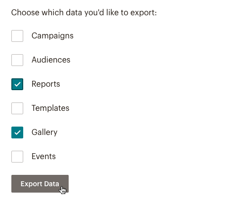 Export Data button