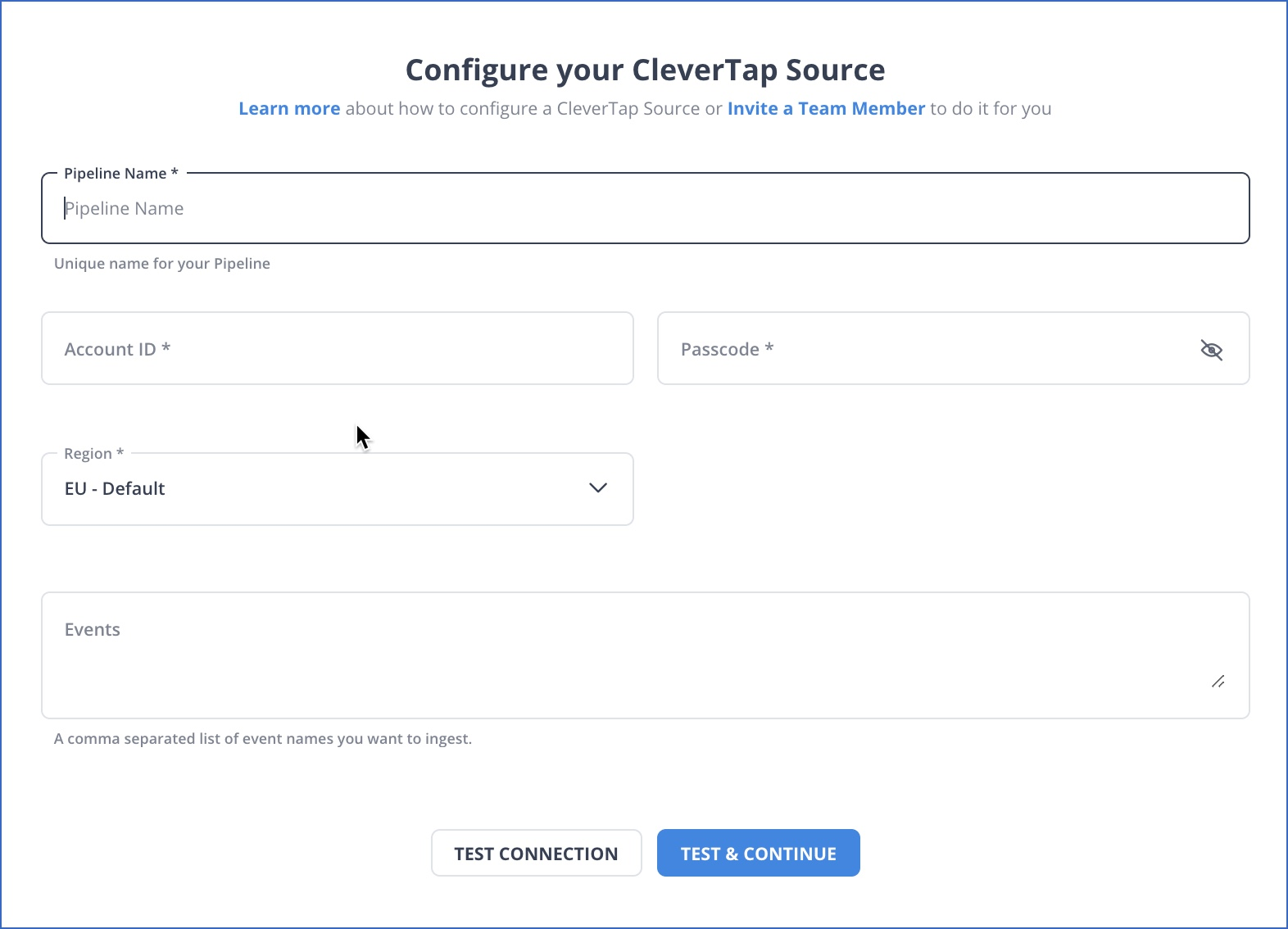 Configure CleverTap as Source