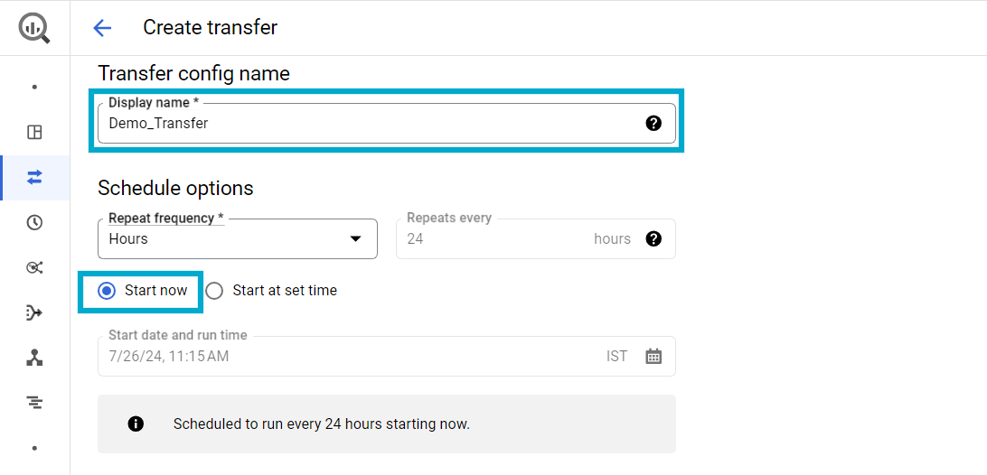 Configure the Transfer.