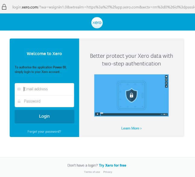 Xero Sign-in