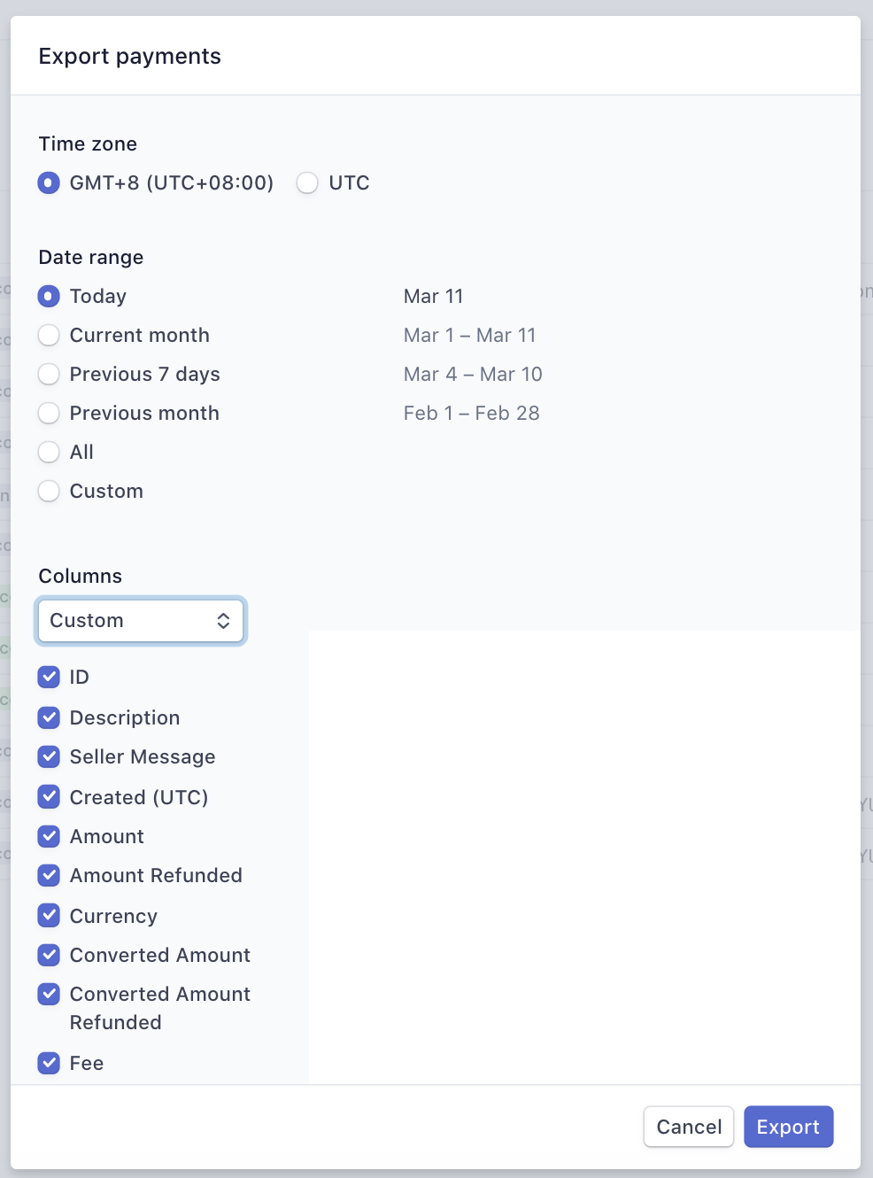 stripe to postgresql: stripe export payments