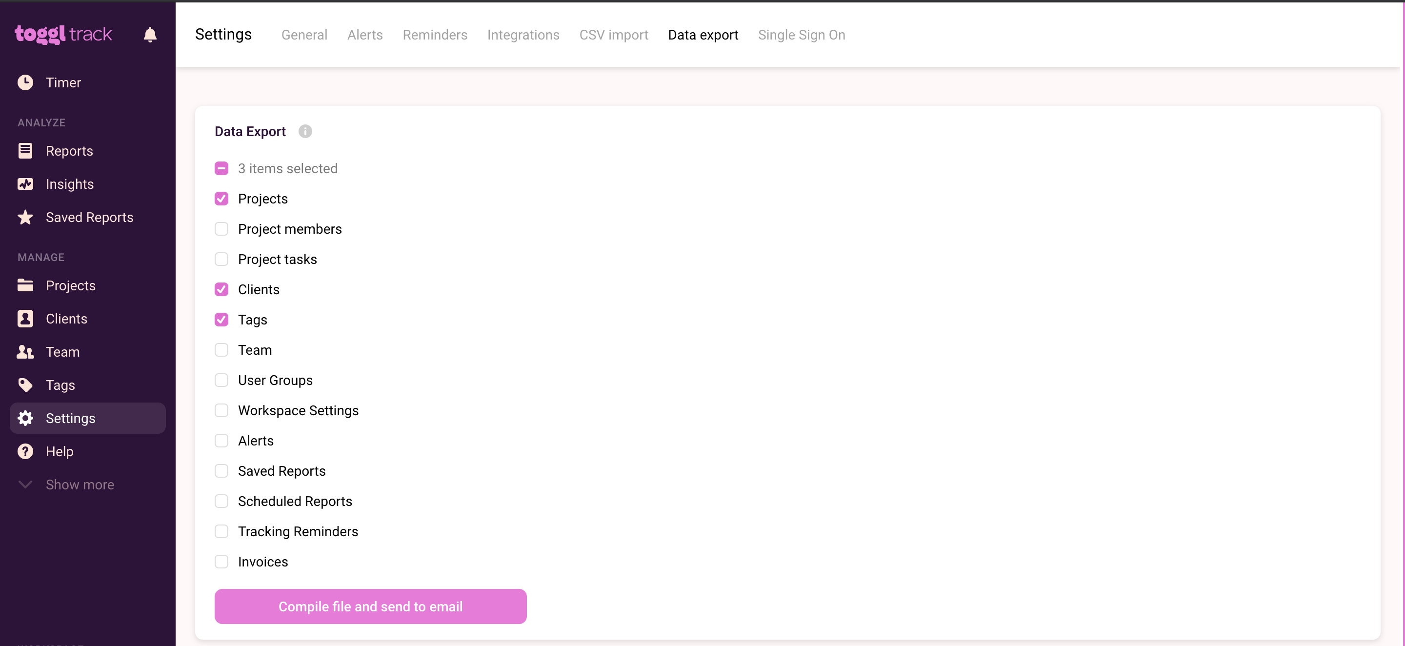 Data Export Admin