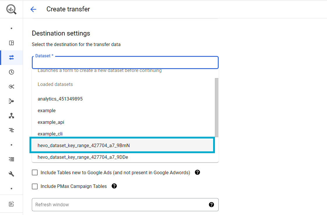 Destination Settings