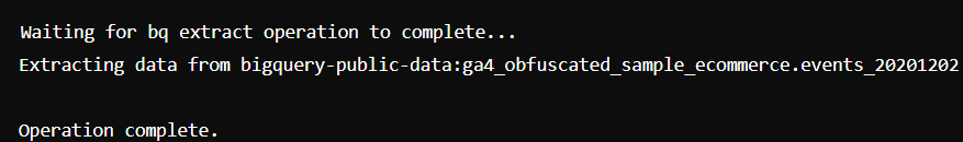 Export from BigQuery to GCS
