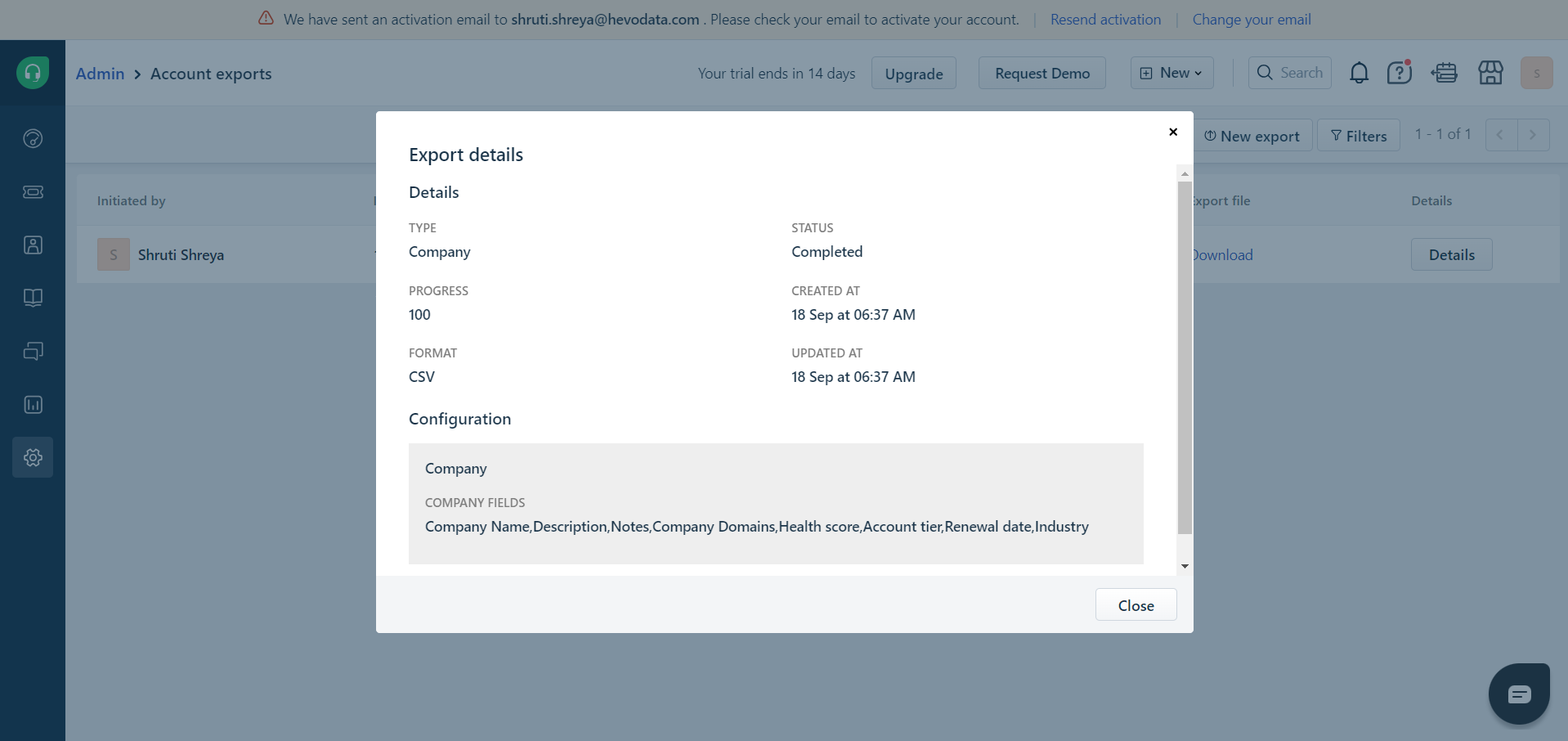 Export Details in Freshdesk 