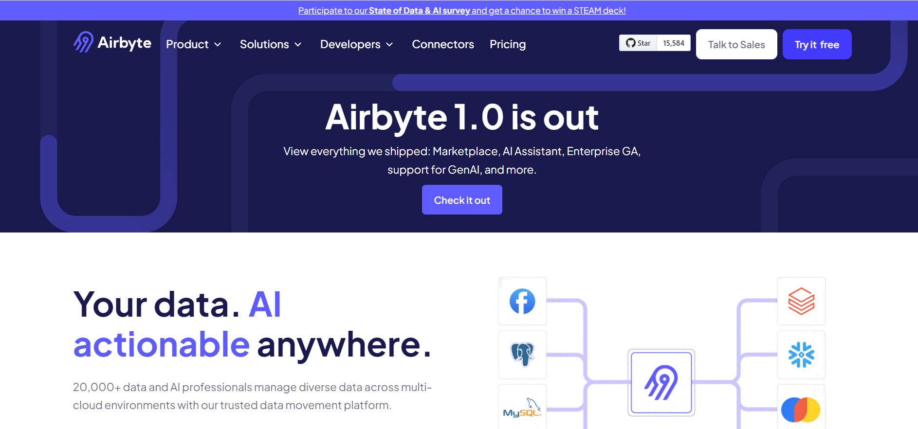 Airbyte Landing Page