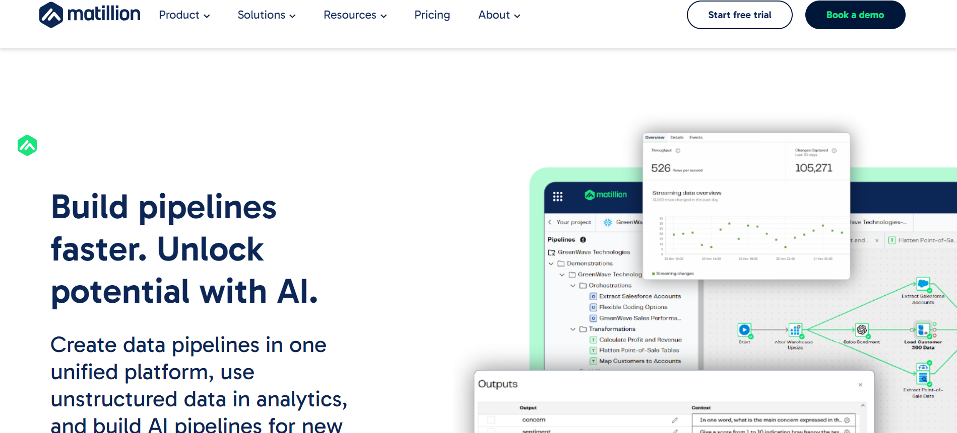 Matillion Landing Page