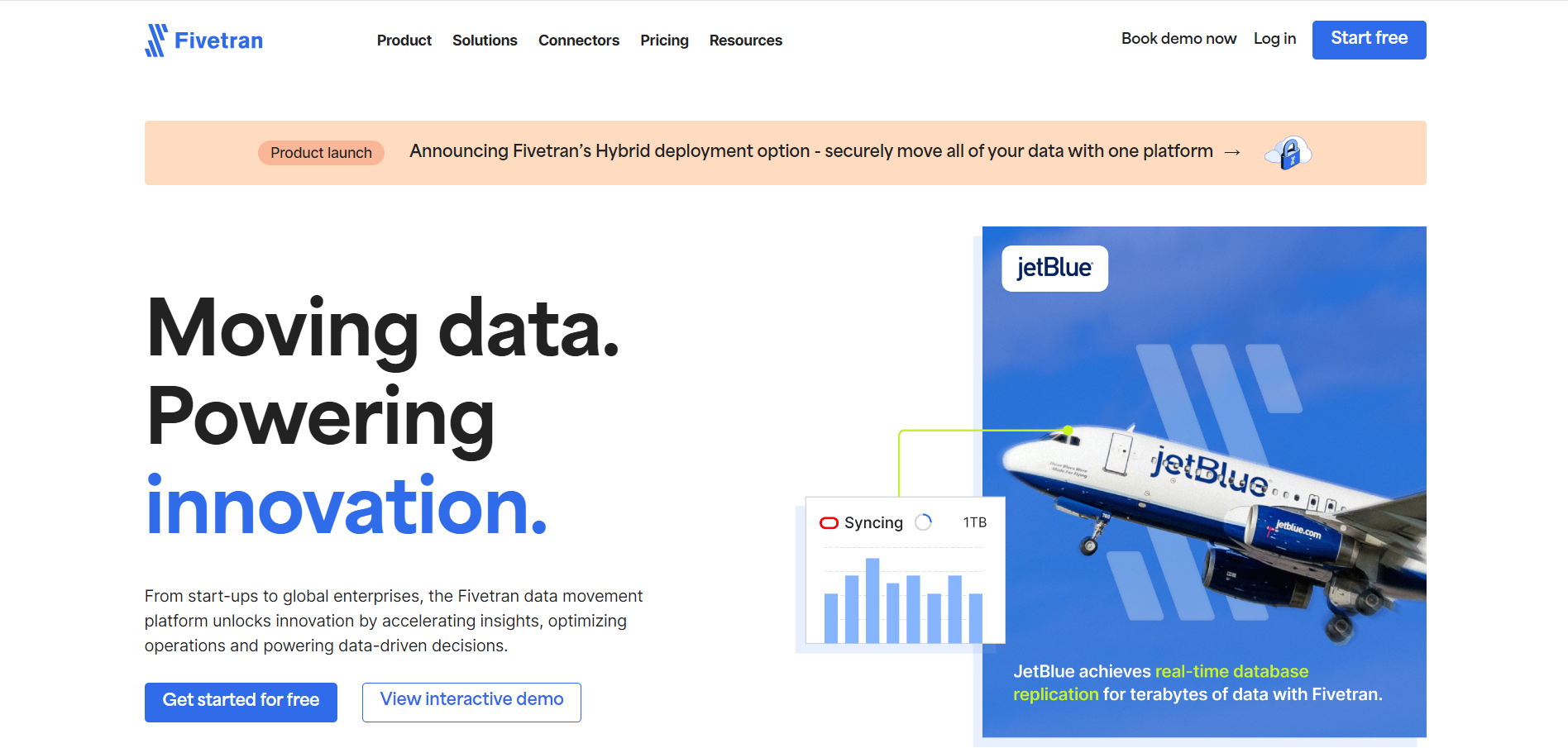 Fivetran Landing Page