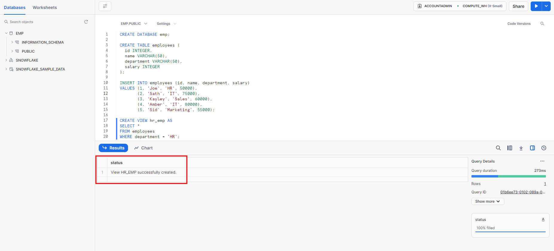 Create Regular View