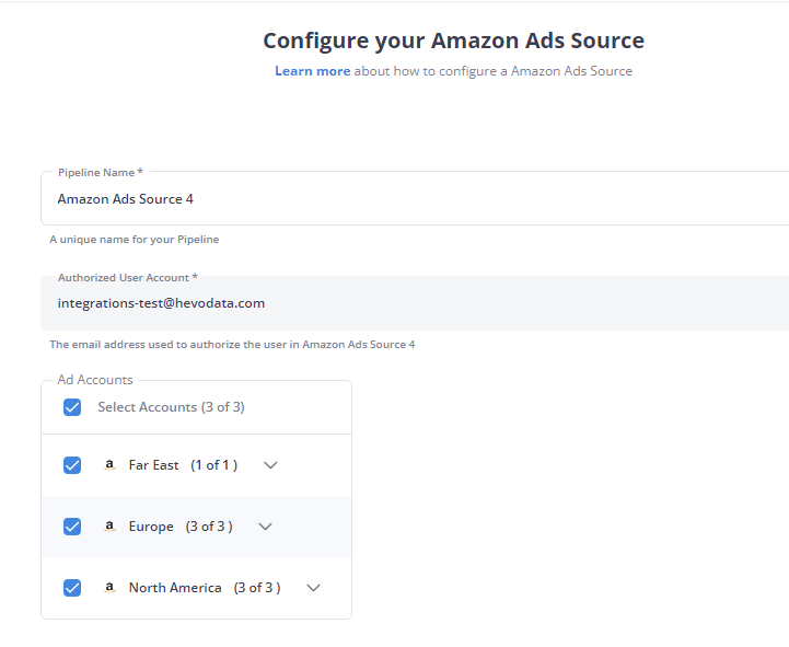 Amazon Ads to BigQuery: Amazon Ads as a Source