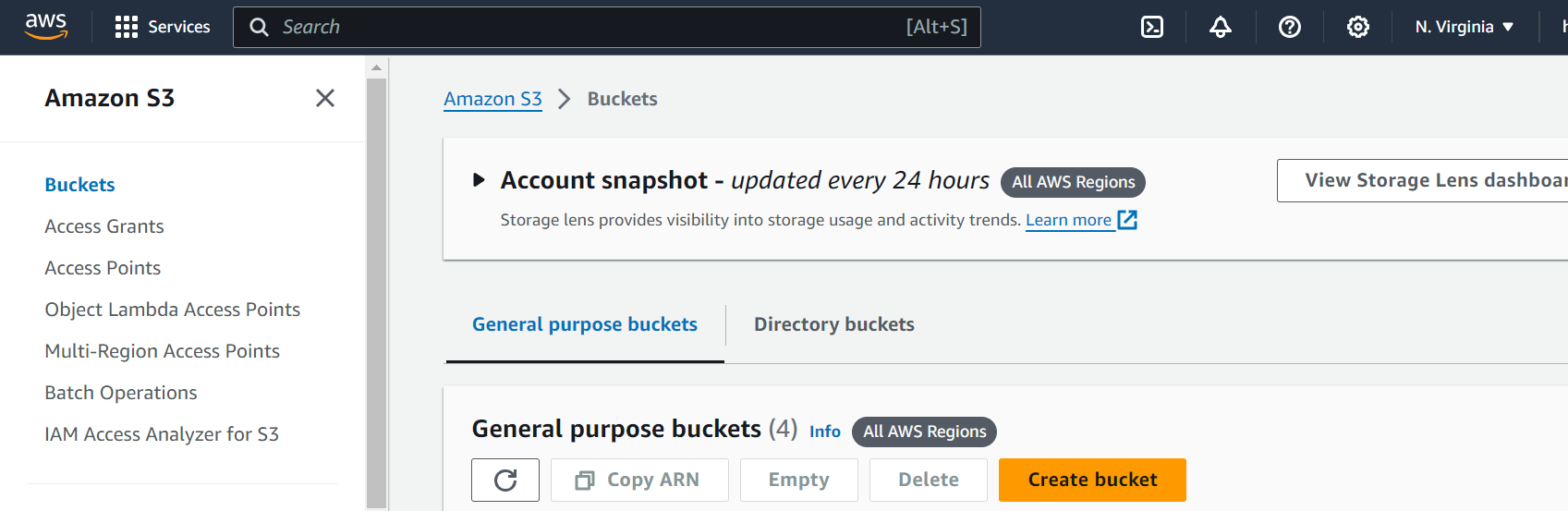 Azure SQL to Redshift: Create a S3 bucket