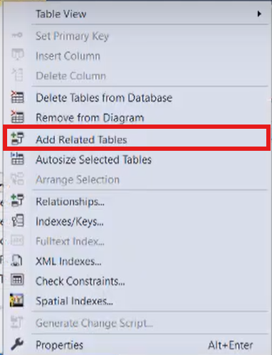 Data Modeling in SQL Server Management Studio - Adding related table