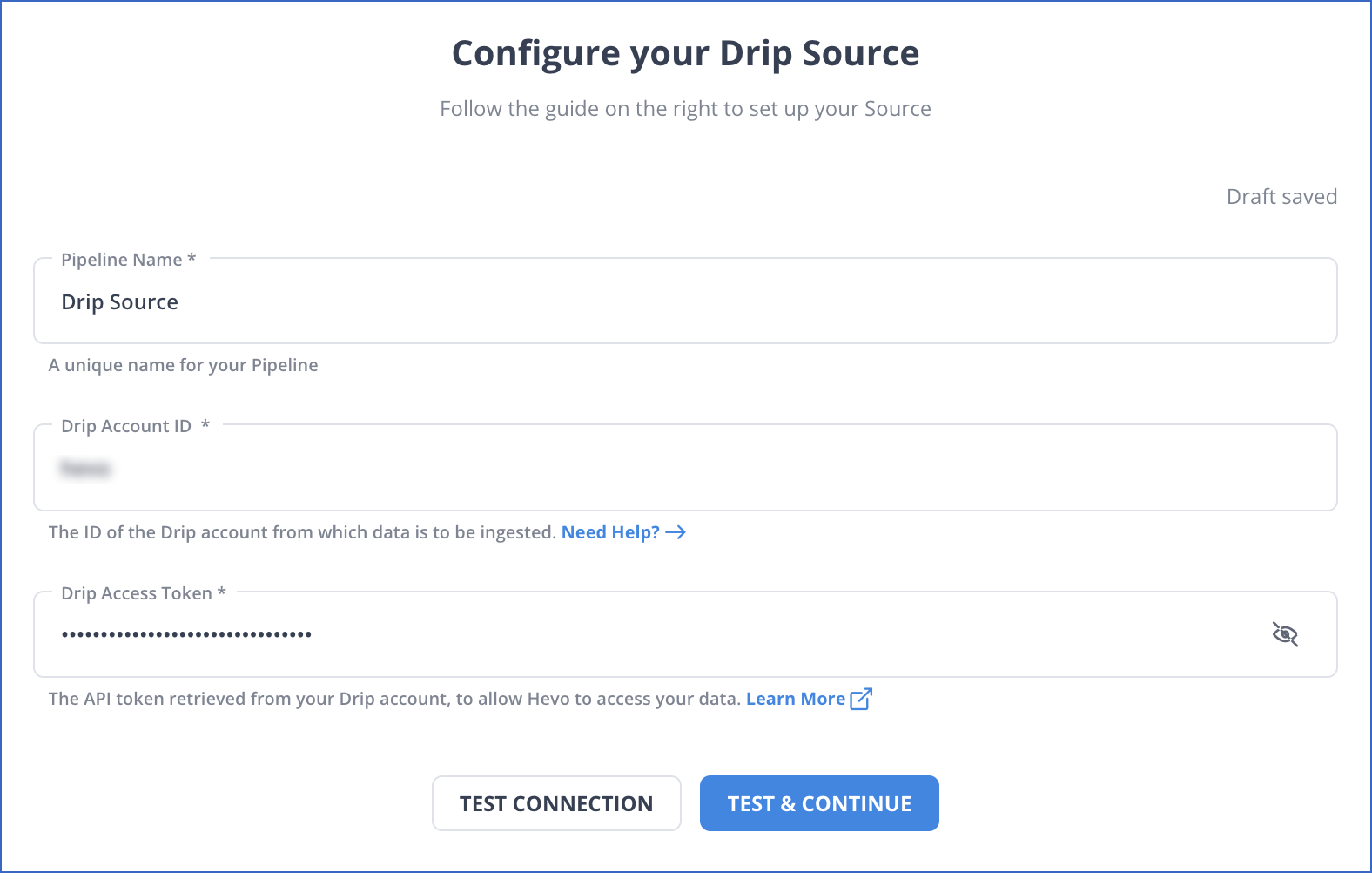 Connecting Drip to source