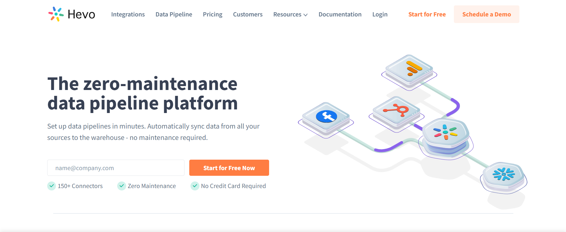 Hevo home page