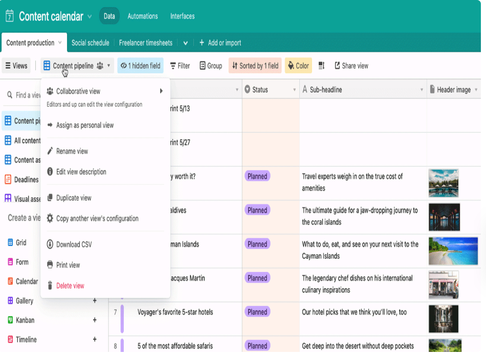 Airtable MySQL Integration: Downloading Airtable data as CSV file.