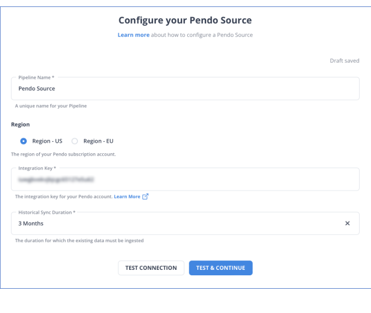 Pendo to BigQuery - Configure Pendo as Source