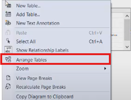 Data Modeling in SQL Server Management Studio - Arranging Table