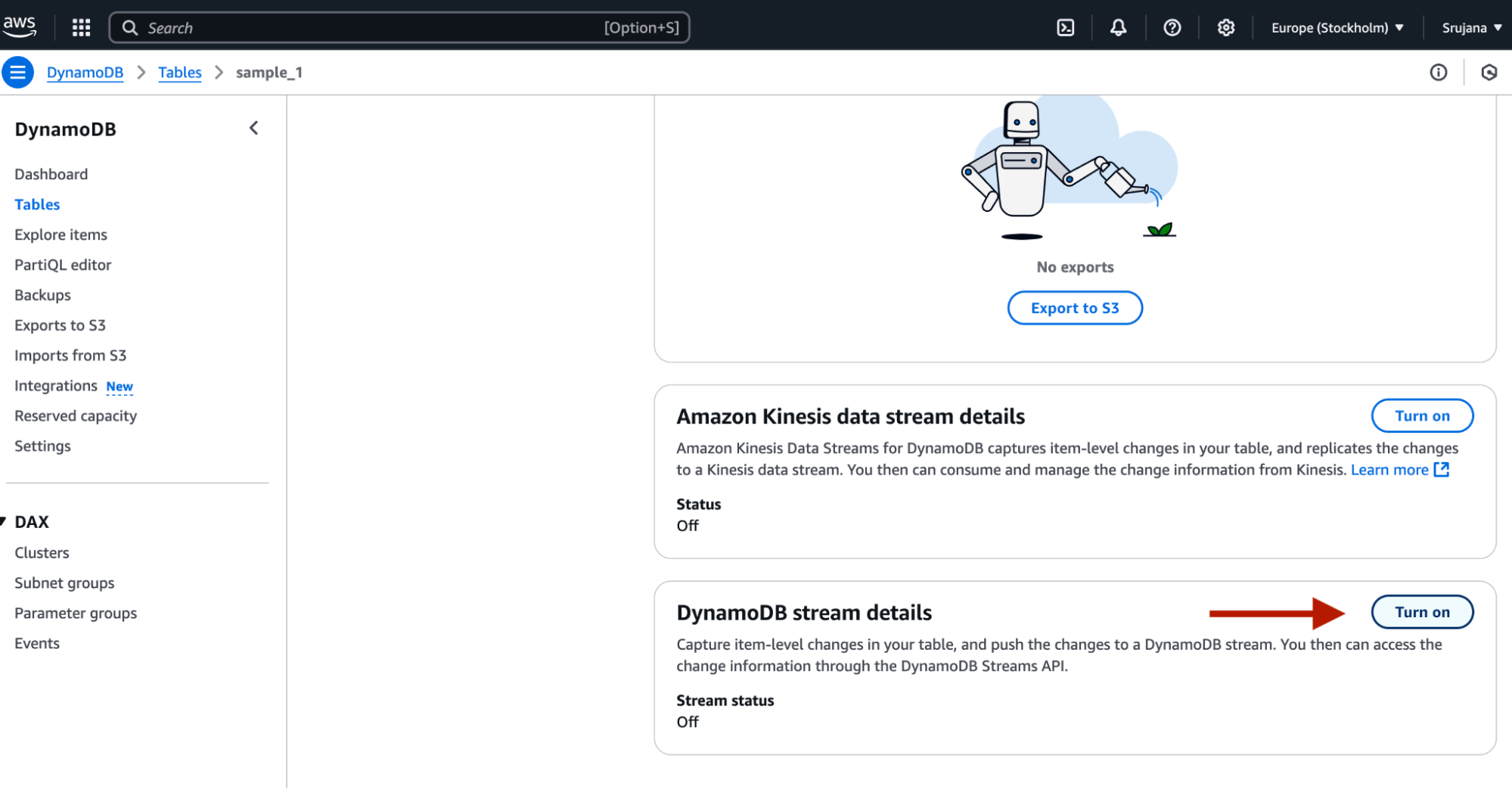 DynamoDB CDC data streams 