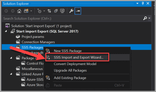MS SQL Export Table: SSIS Import and Export Wizard