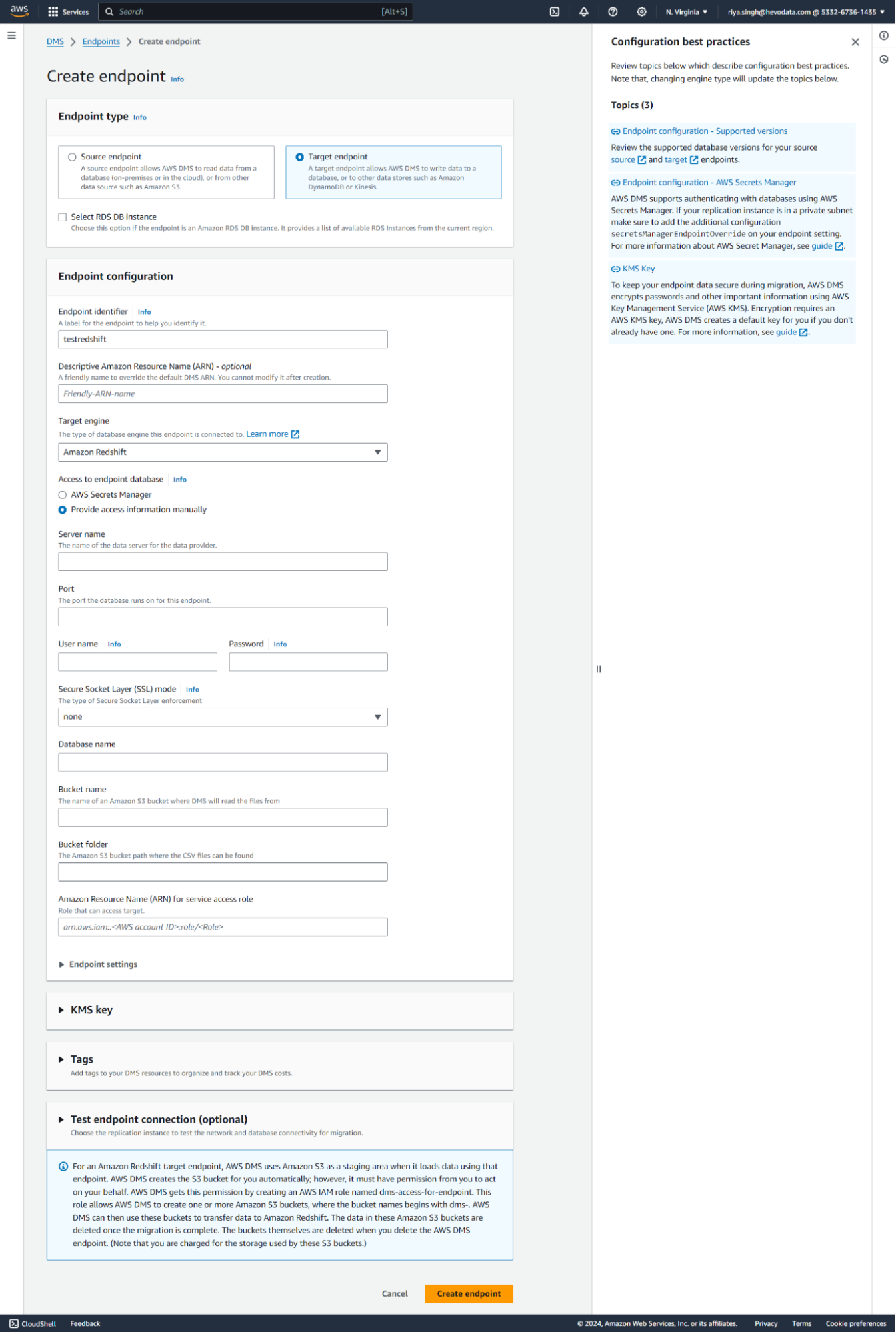 Create Target Endpoint Overview