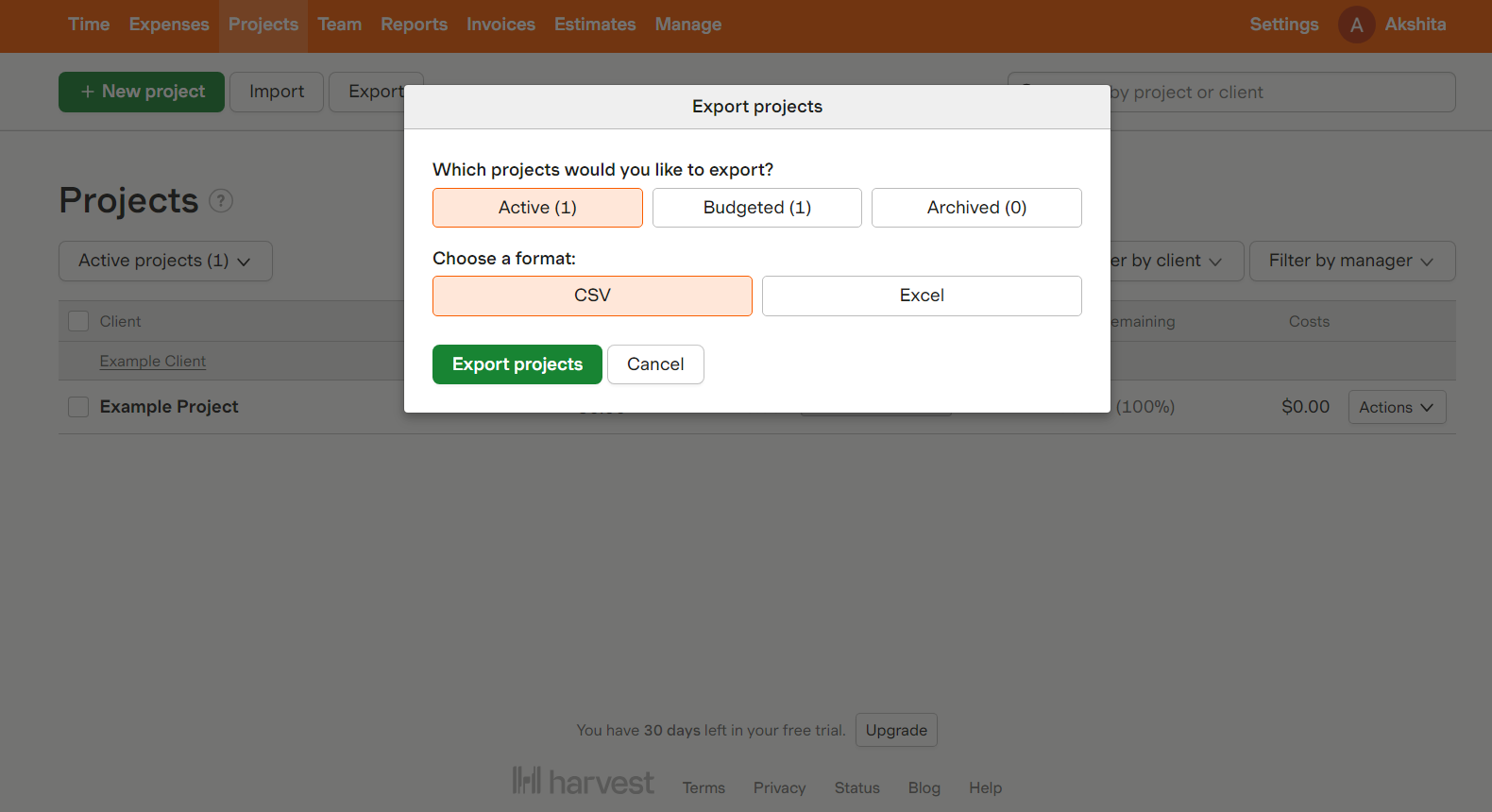 project data