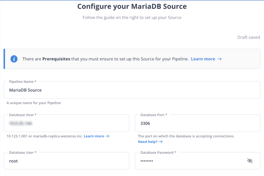 MariaDB as a Source