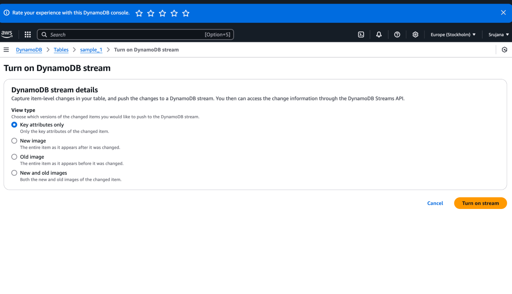 DynamoDB data streams 