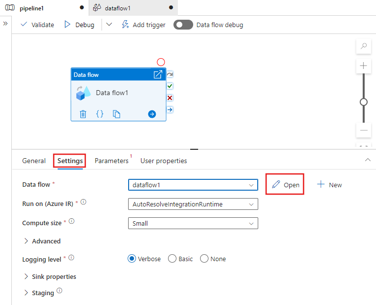 Google Sheets to Azure Synapse: Data flow canvas