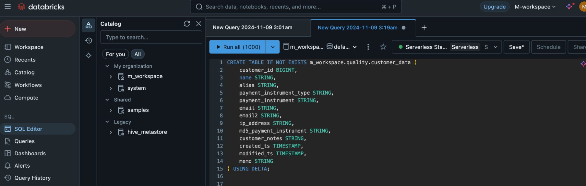 databricks lakehouse monitoring: query of table
