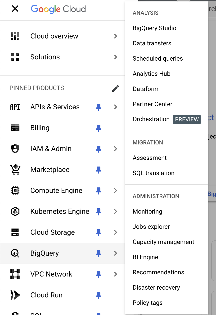 Open Google BigQuery Console
