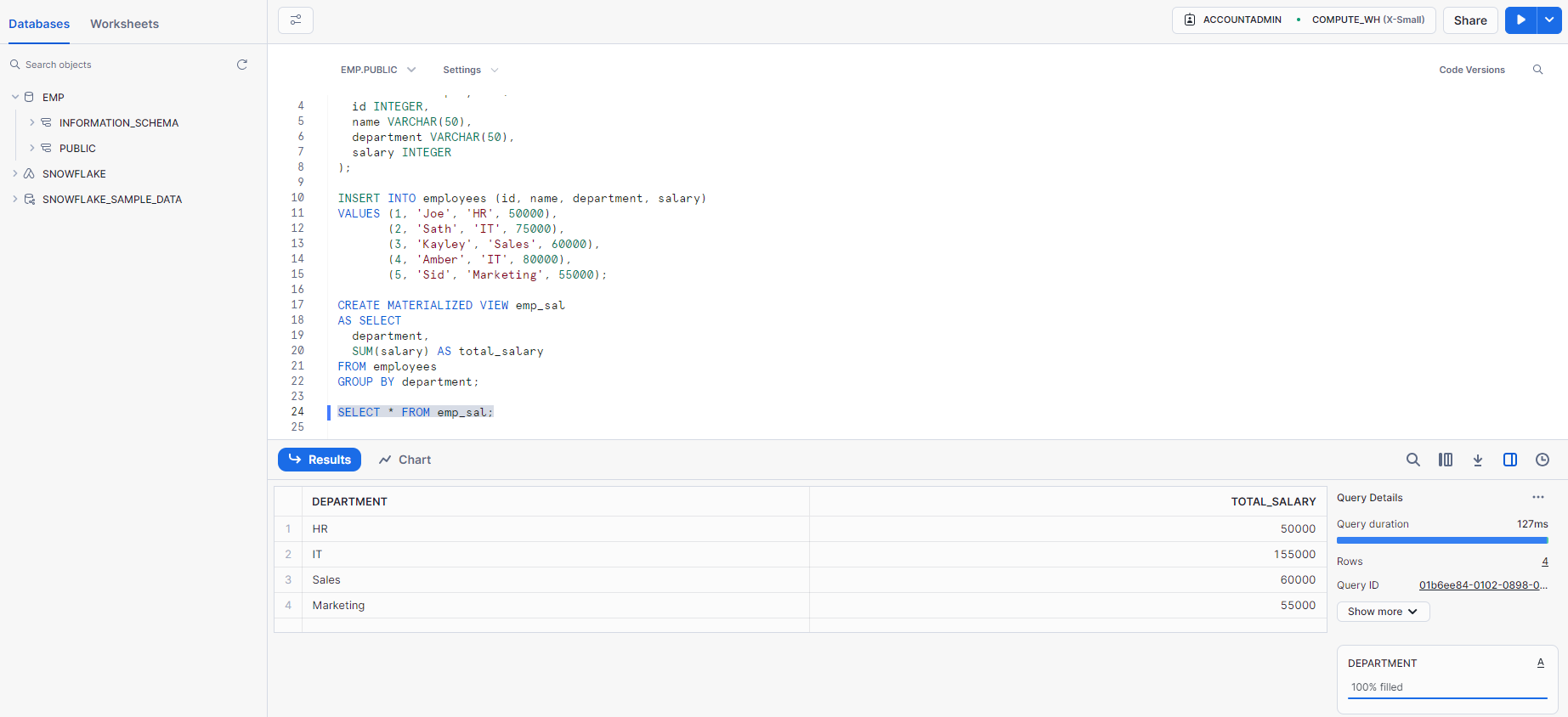 Query Materialized Views