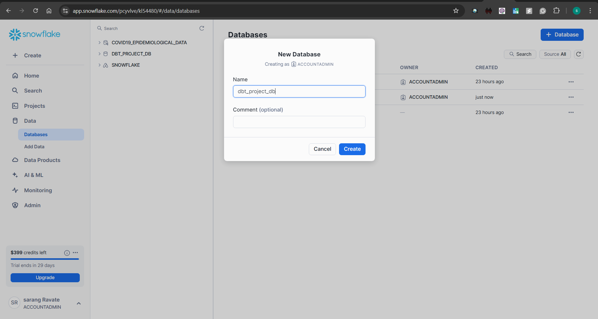 new snowflake database