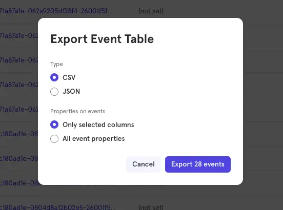 Mixpanel to Databricks: Mixpanel Export Events Table