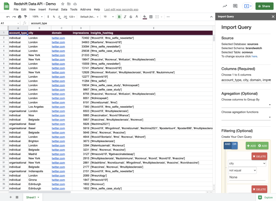 import query