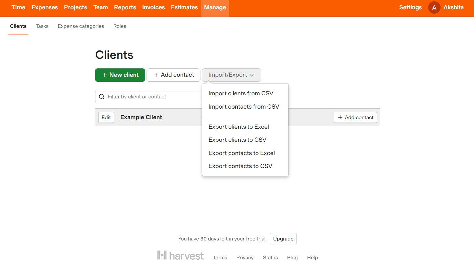 client data