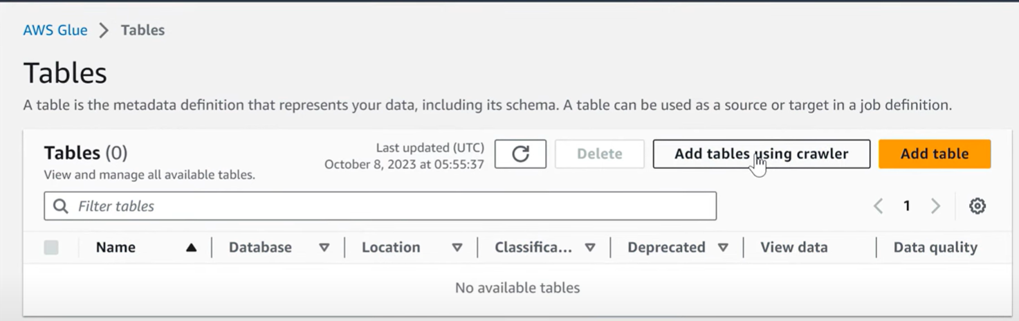 defining tables