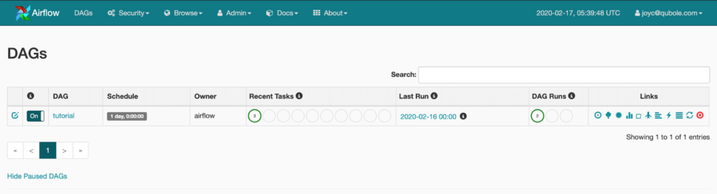 Airflow WebServer: Webserver Homepage