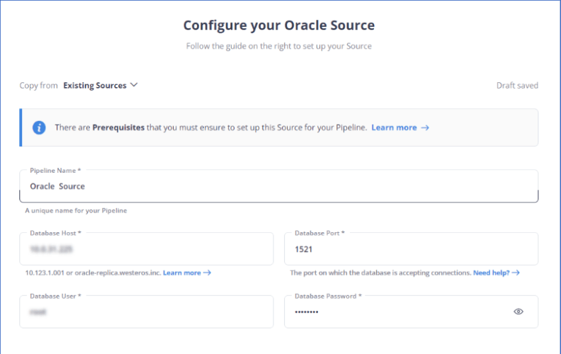 oracle as source
