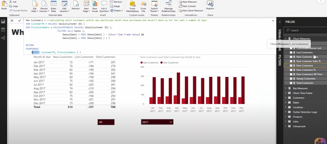 power bi calculated table: basic use of CALCULATETABLE function step 2