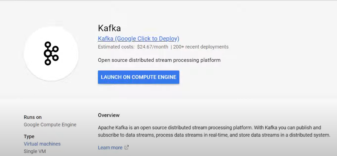 launch kafka on compute engine