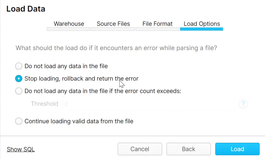load data in snowflake