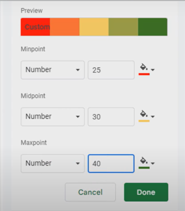 select color scale